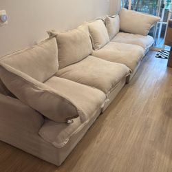U Shaped Sectional With Double Ottoman 4 Seater
