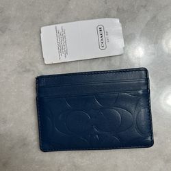 Coach Men's Money Clip Card Case Calf Leather Wallet