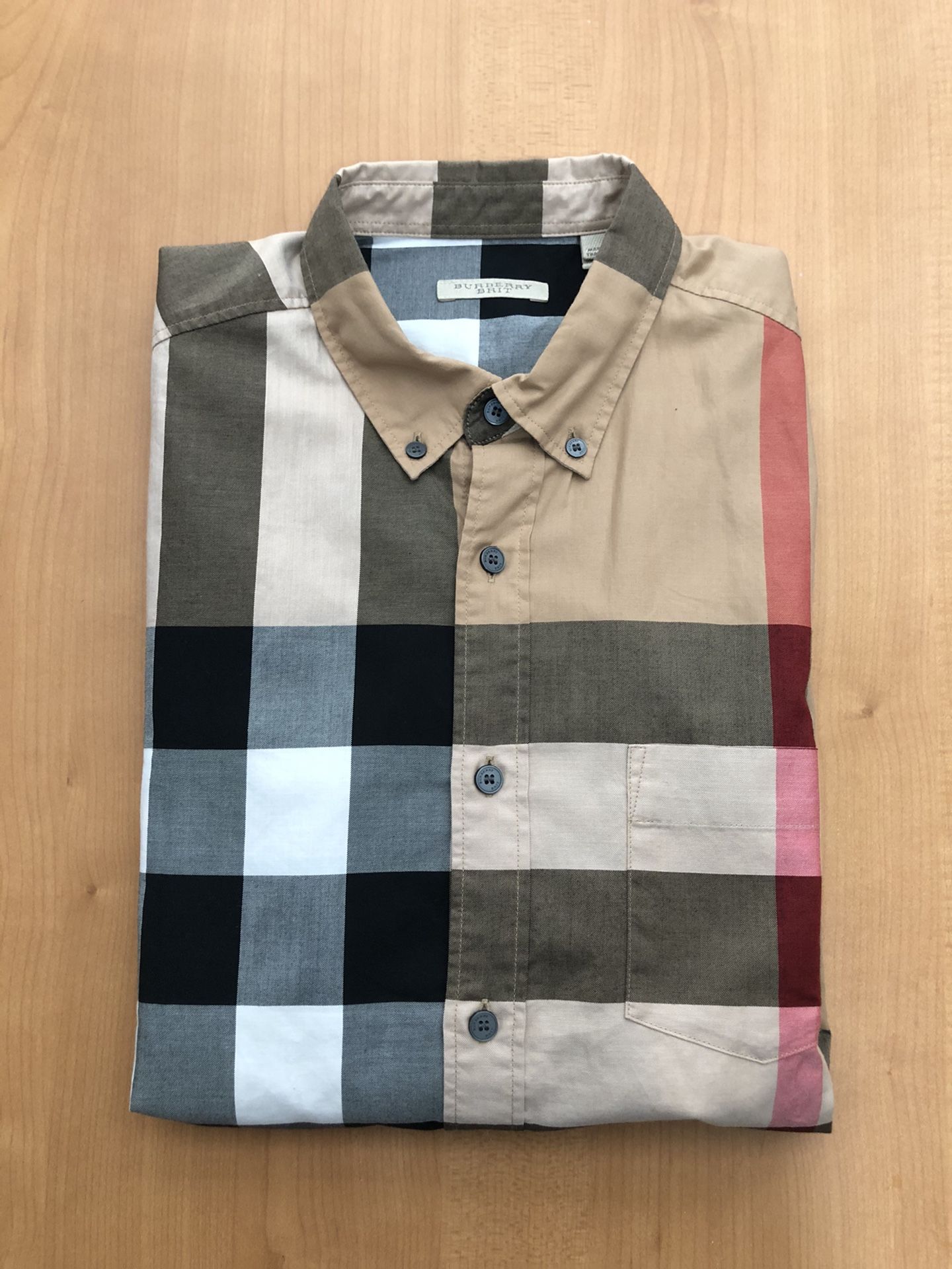 Burberry Check Cotton Flannel Shirt (Size Medium)