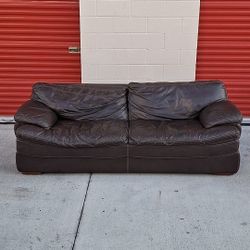 Brown Leather Sofa 