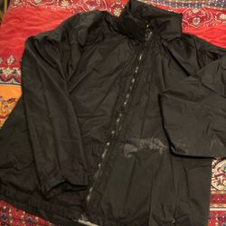 Cabelas Black Zip-Up Windbreaker Jacket