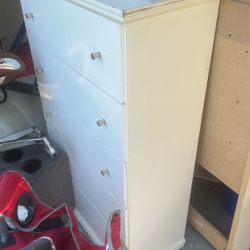 White Dresser. Missing One Knob. A Few Dents