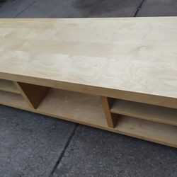 Solid 11/2 " Oak Top Hardwood Poly  Rolling Coffee Table /Reader Organizer