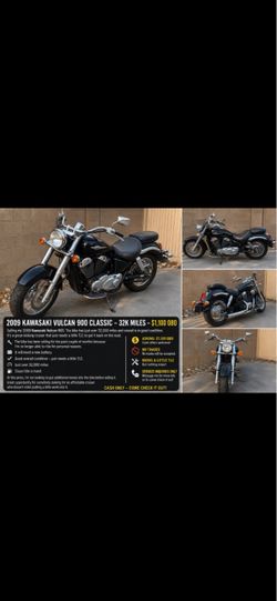 2009 Kawasaki Vulcan 900 Classic – 32K Miles – $1,100 OBO
