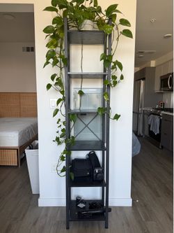 6-Tier Tall Black Bookshelf