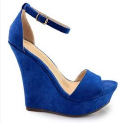 Indigo Suede Feel 4’ Heel Strappy Sandels 8 1/2
