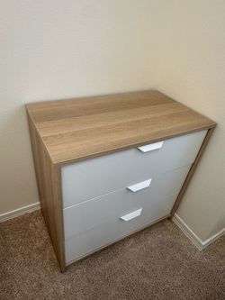 3-Drawer Dresser with Wood Top