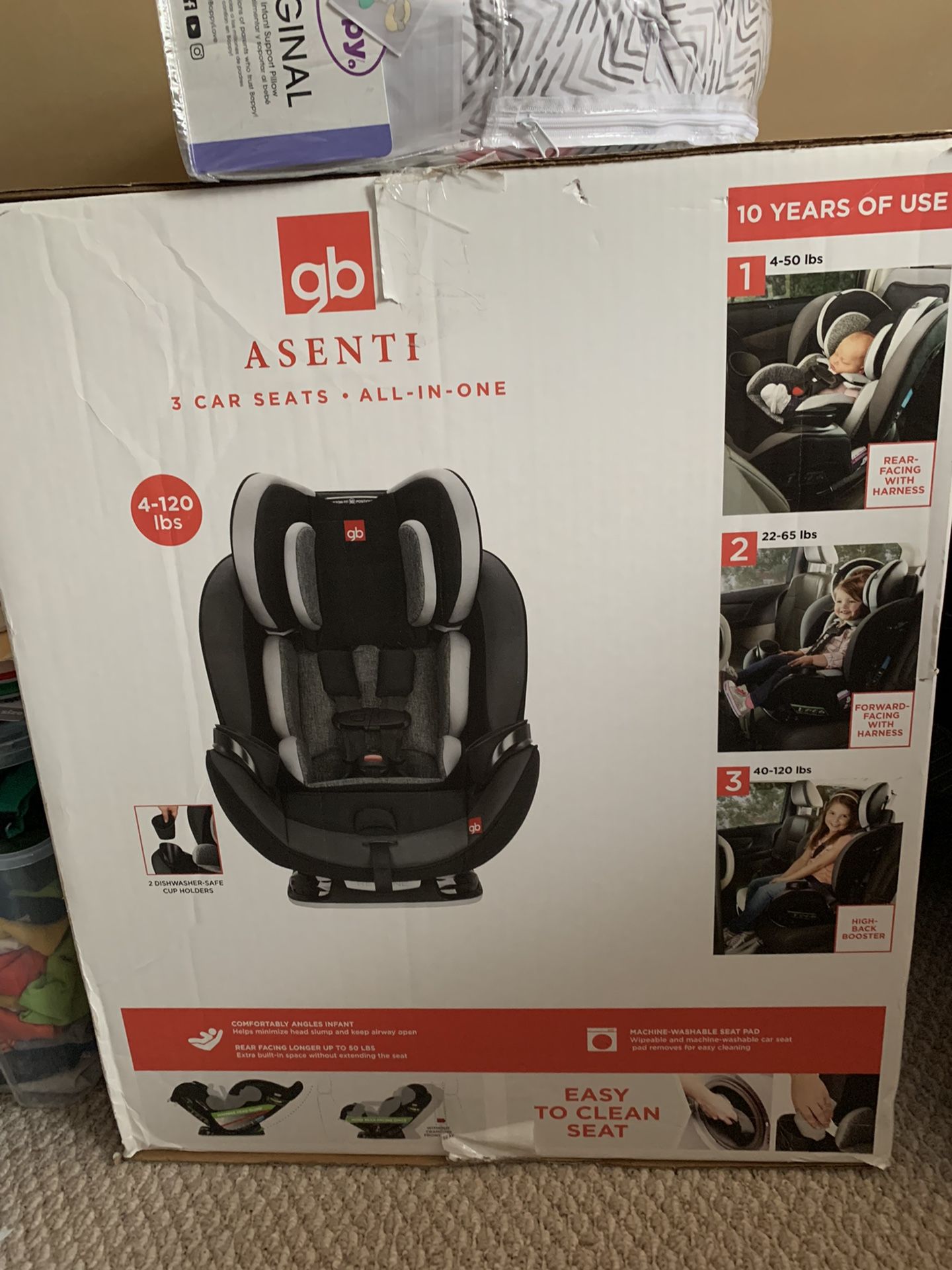 GB Asenti 3-in-1 Convertible Car Seat - Charcoal Gray/Midnight Black