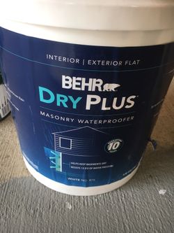 Behr masonry waterproofer. ~Half