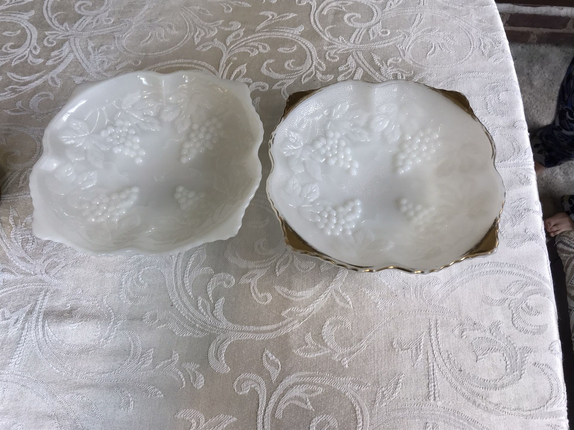 Anchor Hocking Gold Rimmed Relish Dish Set (#10 & #11)