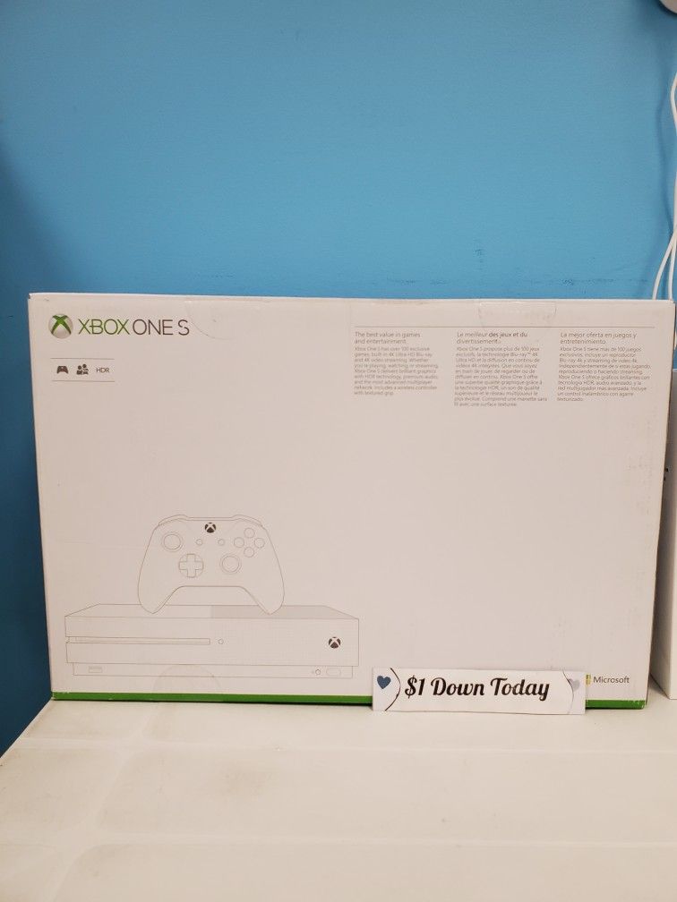 Microsoft Xbox One S Gaming Console With Controller - Buy in full or $1 today
