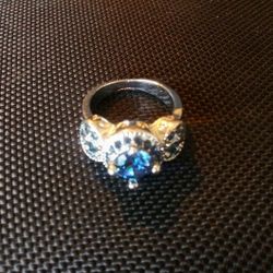 Blue 925 Silver Ring