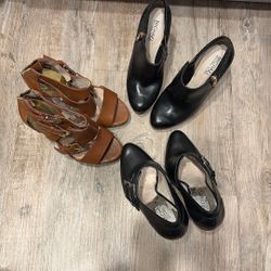 Michael Kors 4” Heels Size 5M Women’s High Heels Peep Toe Black Boots Black Heels 
