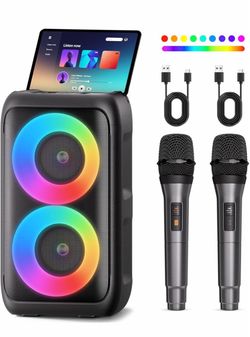 Bluetooth Speaker With 2 Wireless Mics