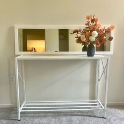 White Console Table + Mirror
