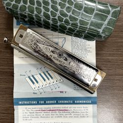M. Hohner Vintage Harmonica With Original Case & Paperwork
