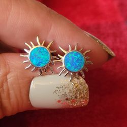 Blue Opal Earrings 