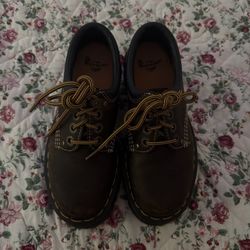 Brown LEATHER PLATFORM Doc Martens 