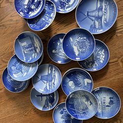 Vintage B&G Porcelain Christmas Plates, Danish