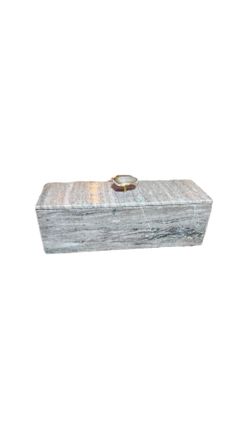Gray Marble Storage Box With Agate Handle