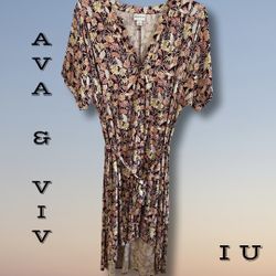 Ava viv Floral Print Dress-x