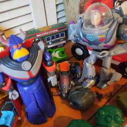Assorted Vintage Toys, Action Figures, Cars, Train Etc.