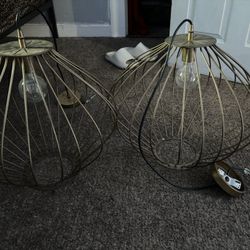 Savanti 18 in. 1-Light Modern Gold Shaded Pendant Light with White Opal Glass Shade, No Bulbs Included