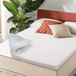 3 Inch Cooling Gel Memory Foam Mattress Topper King Size Bed,Removable Soft Cover, Comfort Body Support - Pressure Relief