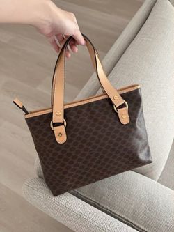 Celine Macadam Tote Bag PVC Brown – Authentic