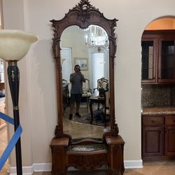 Beautiful Antique Tall Mirror 