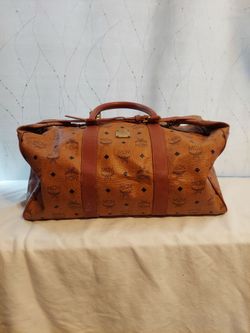 Vintage Large  MCM Cognac monogram Visetos Boston Duffle