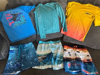 Set of Swim Shirts and Shorts boys 8 - 10