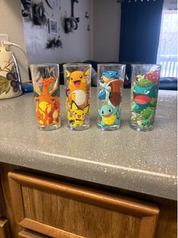 Pokemon glass cups