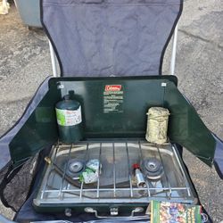 Coleman Propane Stove, Eddie Bauer Chair, Extras