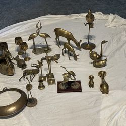  Vintage solid, brass figurines