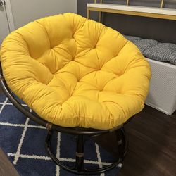 Papasan Chair Yellow Cushion