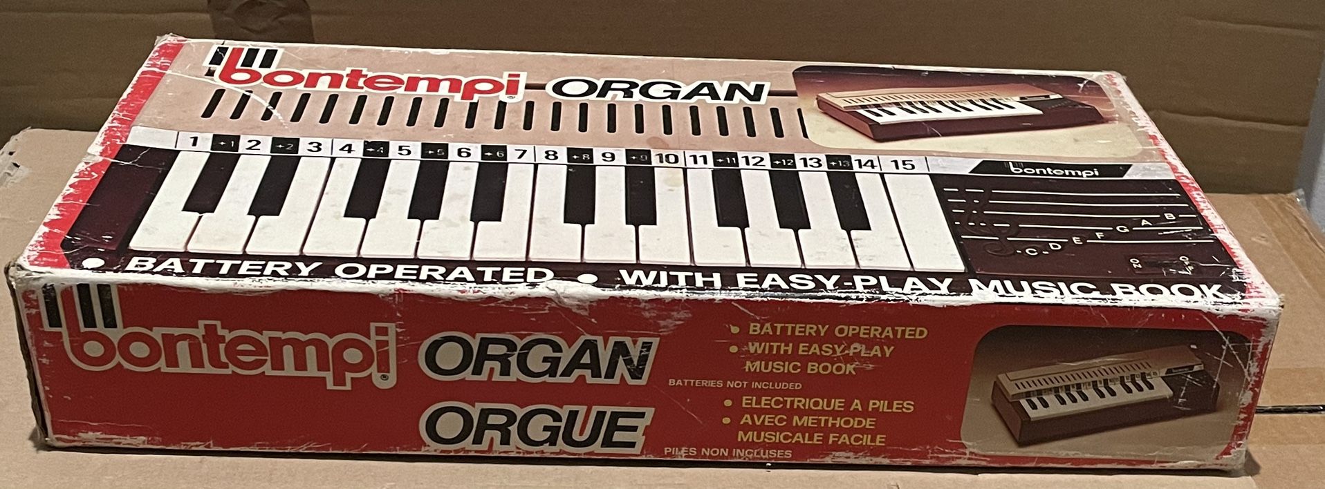 Vintage Bontempi B2 Battery Operated Organ Keyboard Piano In Its box For Part.