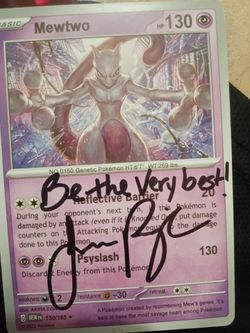 Jason Paige autograph signed pokemon card mewtwo
