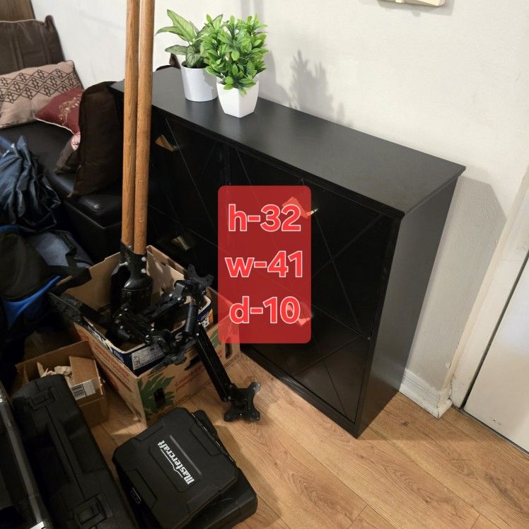 Shoe Storage Cabinet W 4 Flip Drawers
