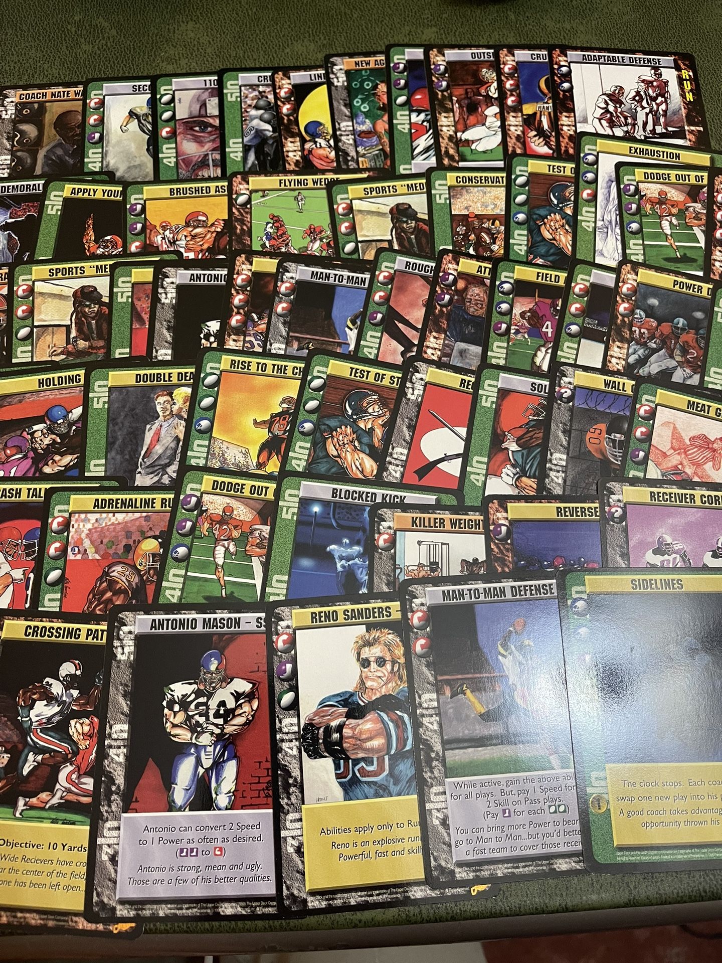 Lot Of 57 1995 upper deck gridiron fantasy football card game