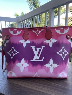 Unbranded Large Tote Bag – Pink/Purple Gradient – with Matching Pouch