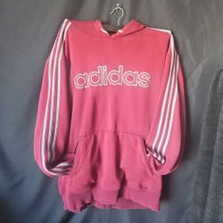 Addias Vintage Mens Spellout Embroidered Logo Maroon Size Xl