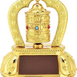 Solar Energy Prayer Wheel, Tibetan Buddhist Spinning Prayer Wheel for Car Decoration