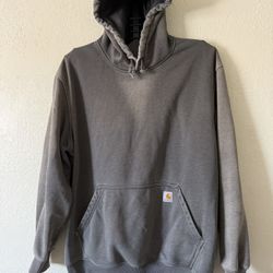 Carhartt Sunwashed Cinderblock Gray Hoodie Worn Sweater Aesthetic Size XL