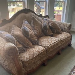 Fabric High End Sofa Set With Wood Table Center And Side