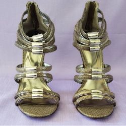 Women's New Coach Size 10 Lanice Gloss Snake Stiletto Sandals