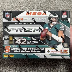 2024 Panini Prizm Football NFL Mega Box Pink Pulsar Prizms NEW/SEALED