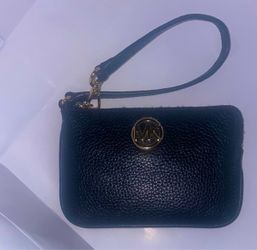 Michael Kors Black Leather Wristlet
