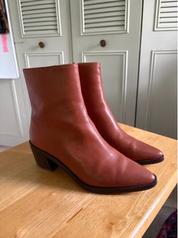 Madewell Darcy Cognac Leather Ankle Boots size 7