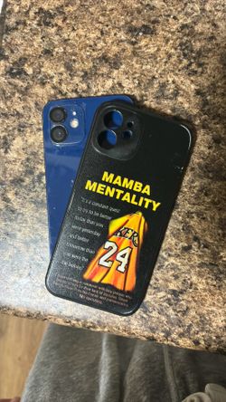iPhone 12 , case, and charging cable
